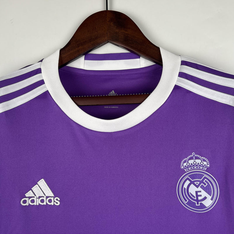 Camisa Retrô Real Madrid 2016/17 II Away - Roxa - Manga Longa Adidas