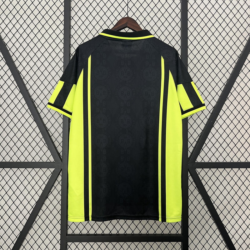 Camisa Retrô Borussia Dortmund 1996/1997 II Away - Preta Verde - Nike