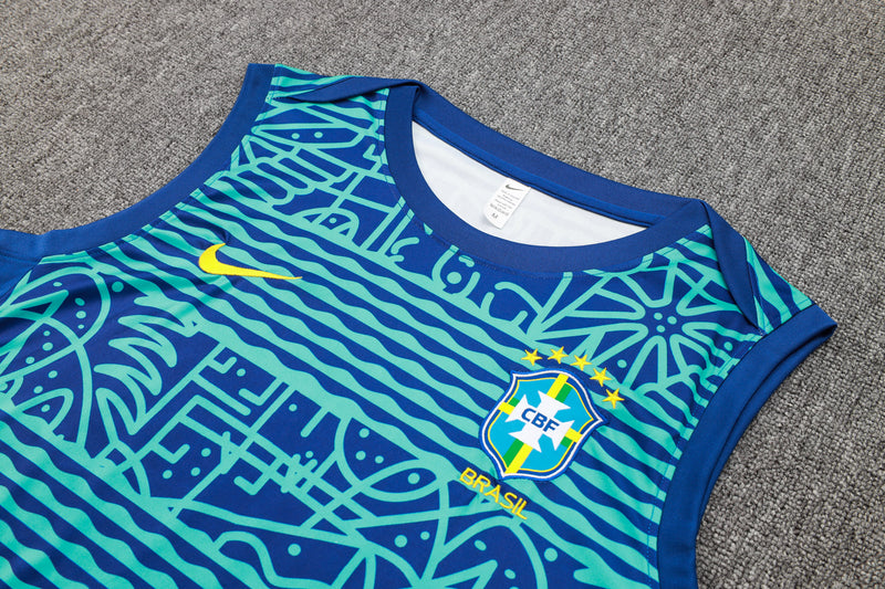 24/25 Conjunto Treino Brasil - Regata - Azul Colorido
