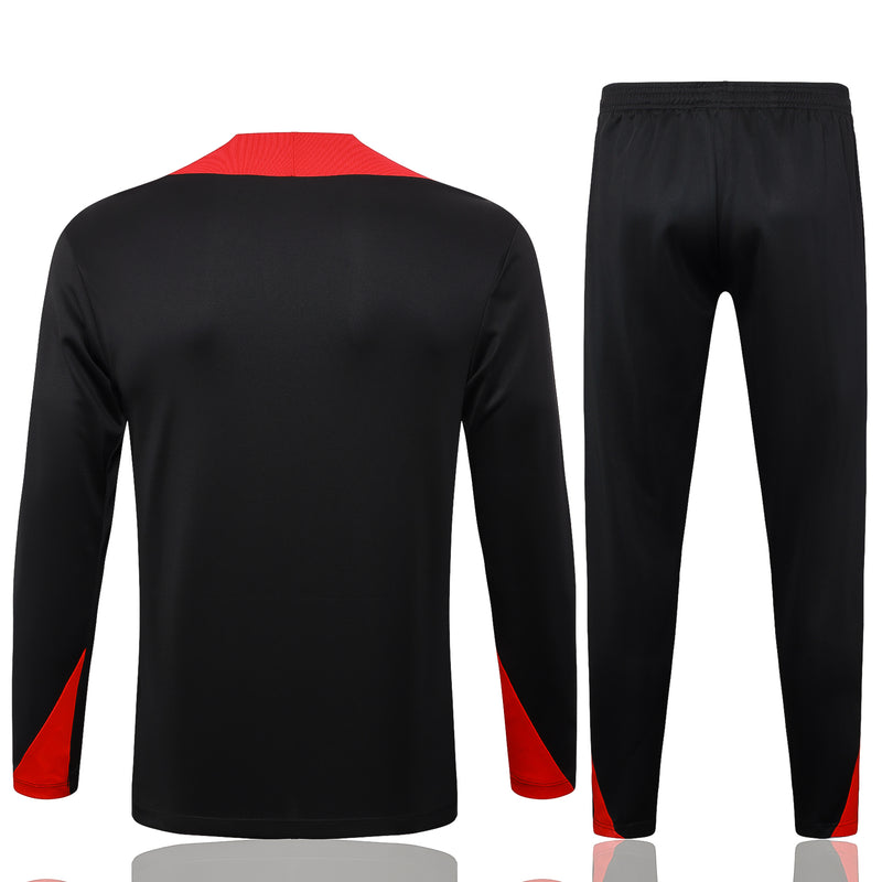 24/25 Conjunto Treino Portugal - Frio Zíper Curto - Preto