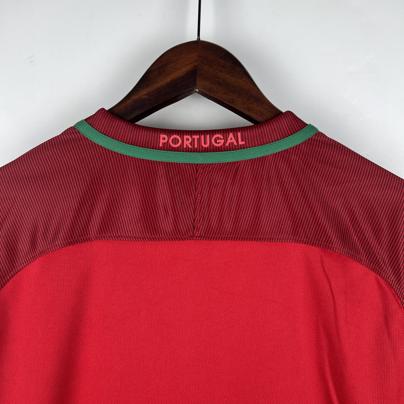 Camisa Retrô Portugal 2016 I Home - Manga Longa Nike