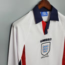 Camisa Retrô Inglaterra 1998 I Home - Manga Longa Umbro