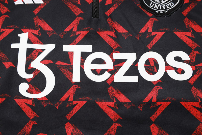 24/25 Conjunto Treino Manchester United - Frio Zíper Curto - Vermelho