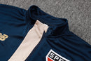 24/25 Conjunto Treino São Paulo - Frio Zíper Curto - Azul e Bege