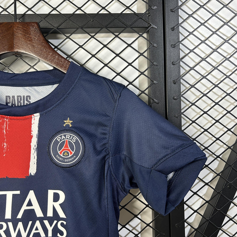 Conjunto Infantil - PSG 24/25 I Home Campeão Champions Estrela