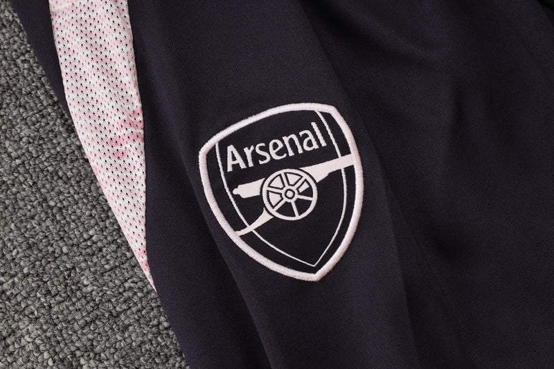 24/25 Conjunto Treino Arsenal - Frio Zíper Curto - Roxo Escuro