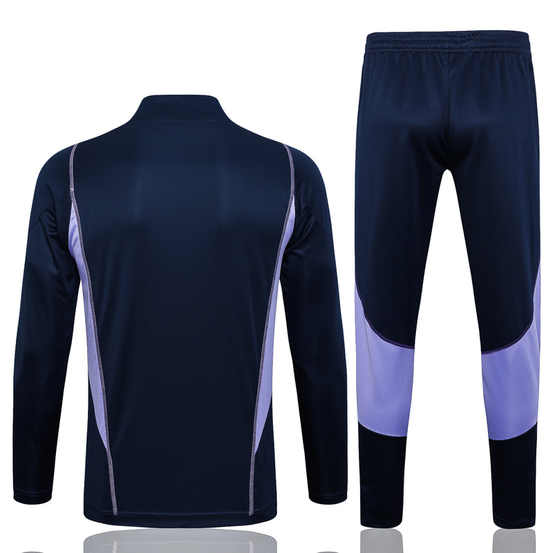 23/24 Conjunto Treino Cruzeiro - Frio Zíper Curto - Azul Escuro