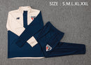 24/25 Conjunto Treino São Paulo - Frio Zíper Curto - Azul e Bege