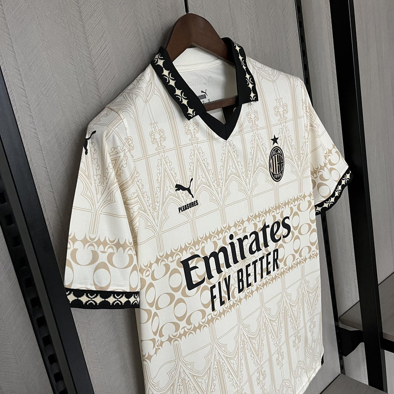 Camisa Milan 2024/25 Puma x Pleasures Especial - Torcedor - Bege