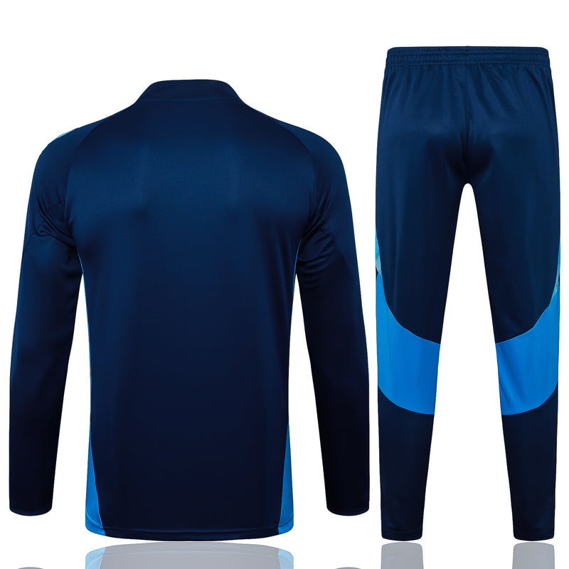 25/26 Conjunto Treino Flamengo - Frio Zíper Curto - Azul Escuro