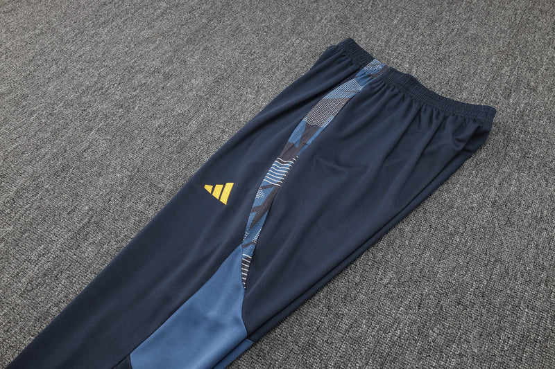 24/25 Conjunto Treino Boca Juniors - Frio Zíper Curto - Azul Escuro