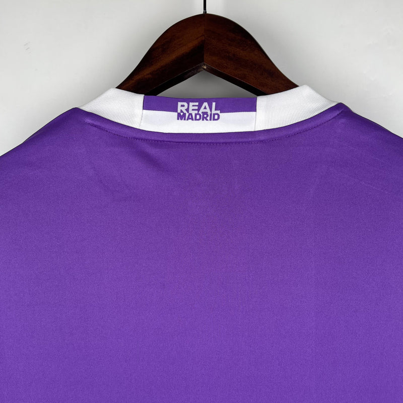 Camisa Retrô Real Madrid 2016/17 II Away - Roxa - Manga Longa Adidas