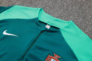 24/25 Conjunto Treino Portugal - Frio Zíper Curto - Verde Escuro