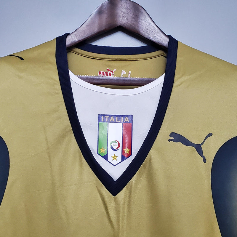 Camisa Retrô Itália 2006 Dourada Goleiro