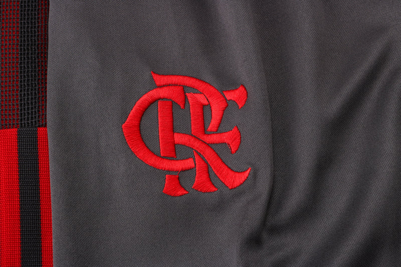 21/22 Conjunto Treino Flamengo - Frio Zíper Curto - Branco