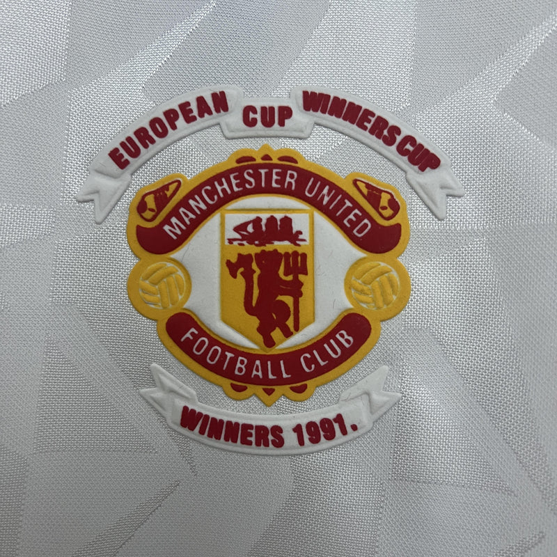 Camisa Retrô Manchester United 1991 Away - Branca