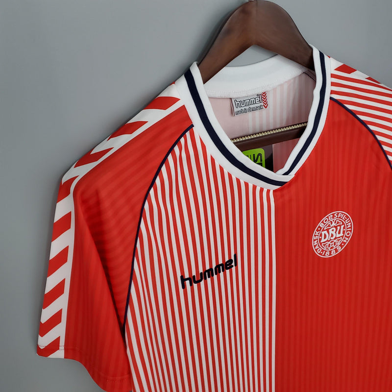 Camisa Retrô Dinamarca 1986 I Home - Hummel