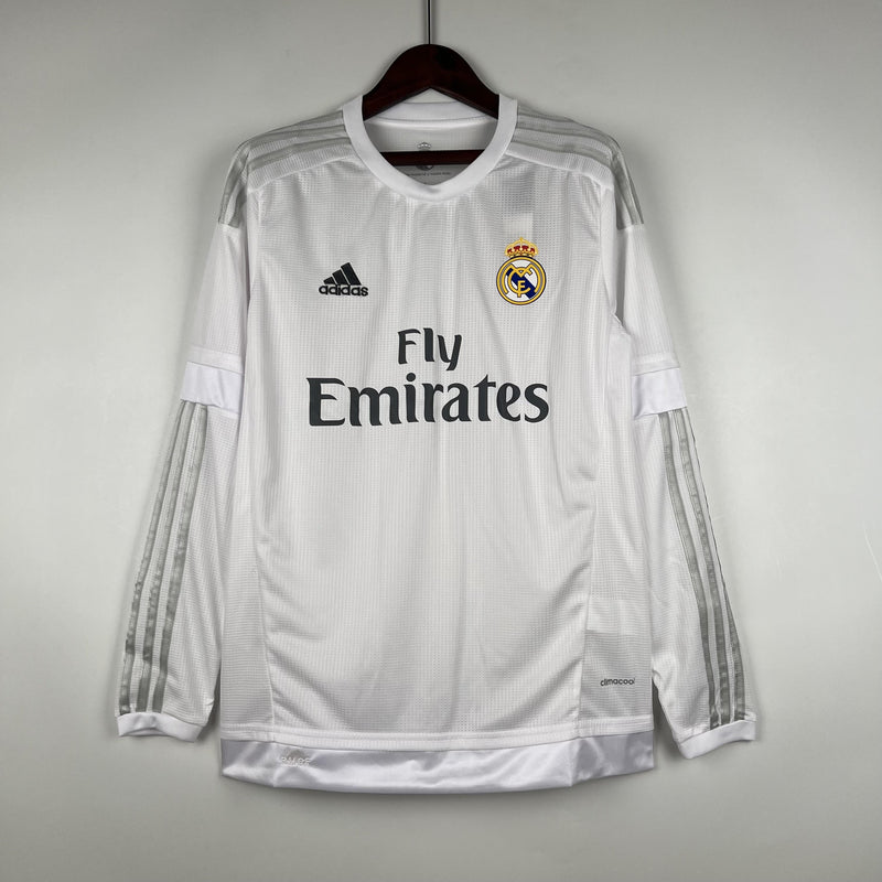 Camisa Retrô Real Madrid 2015/2016 I Home - Manga Longa Adidas