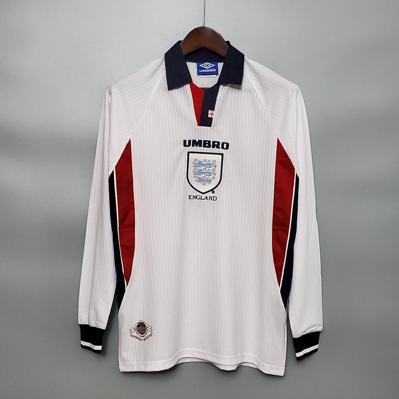 Camisa Retrô Inglaterra 1998 I Home - Manga Longa Umbro