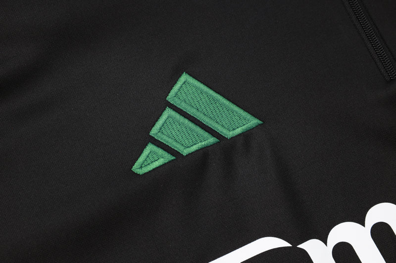 24/25 Conjunto Treino Arsenal - Zíper Curto - Preto
