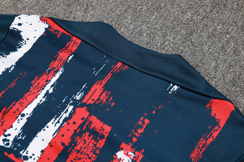 24/25 Conjunto PSG - Frio Zíper Curto - Azul Escuro