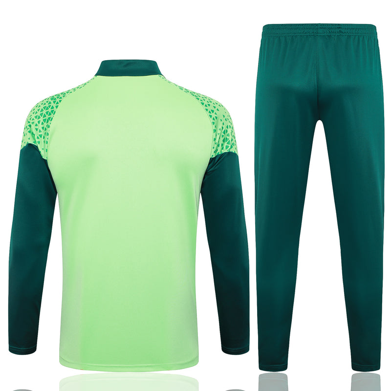 24/25 Conjunto Treino Palmeiras - Frio Zíper Curto - Verde Claro