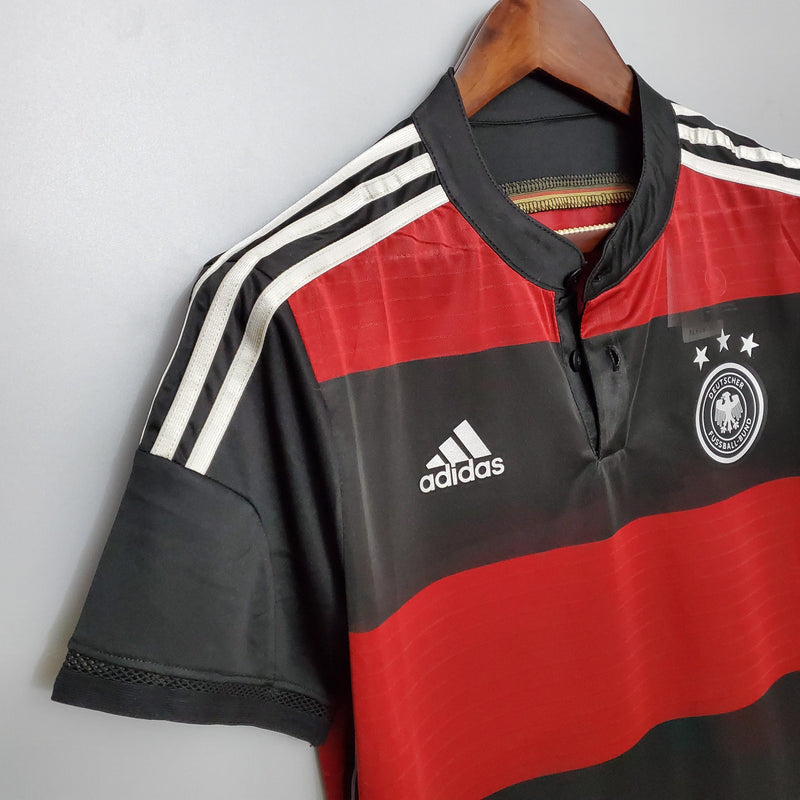 Camisa Retrô Alemanha 2014 II Away - Preta e Vermelha - Adidas