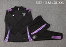 24/25 Conjunto Treino Alemanha - Frio Zíper Curto - Preto com Roxo