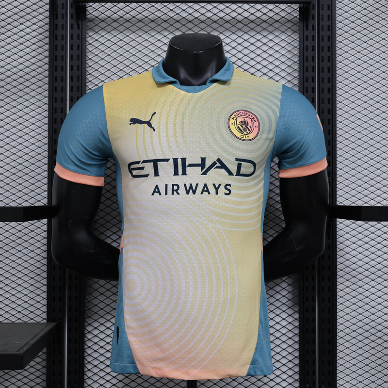 Camisa Manchester City III Third 2024/2025 - Jogador - Bege Azul