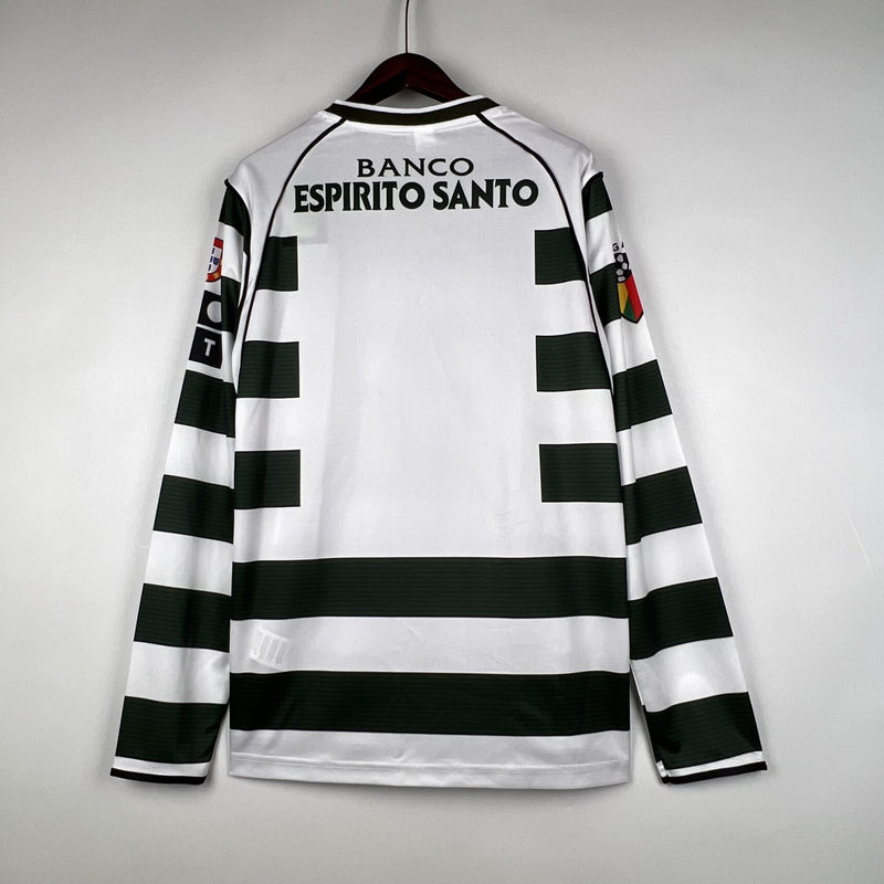 Camisa Retrô Sporting 2001/2003 I Home - Manga Longa Reebok