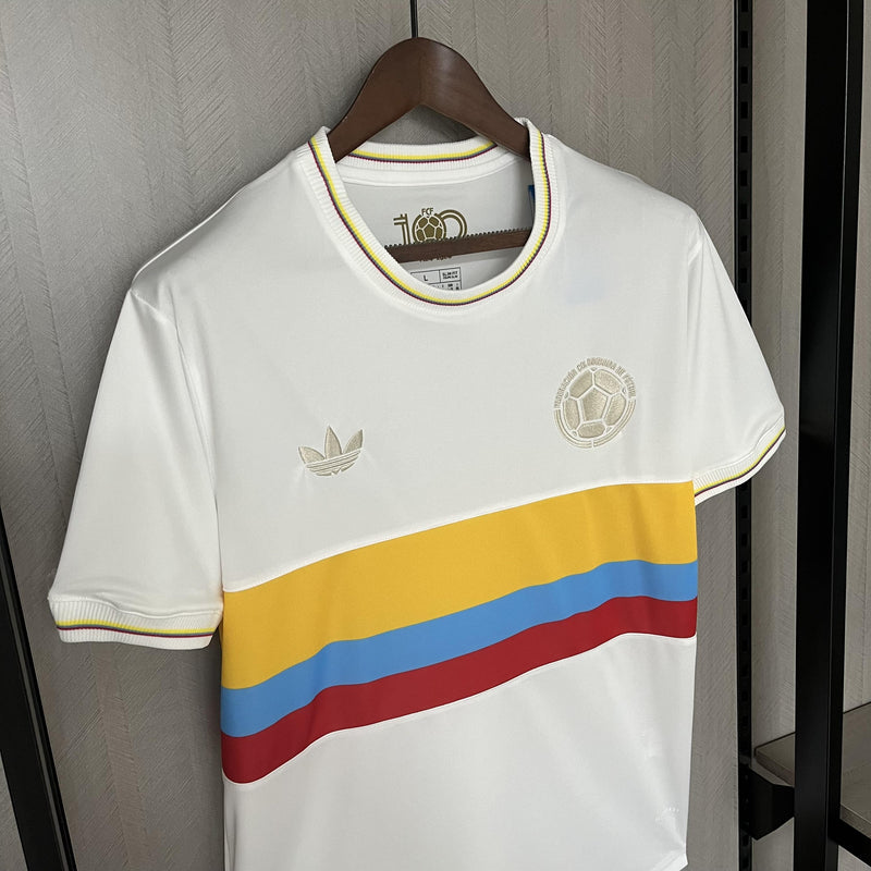 Camisa Colômbia 24/25 Edição Especial 100 Anos - Torcedor - Branca