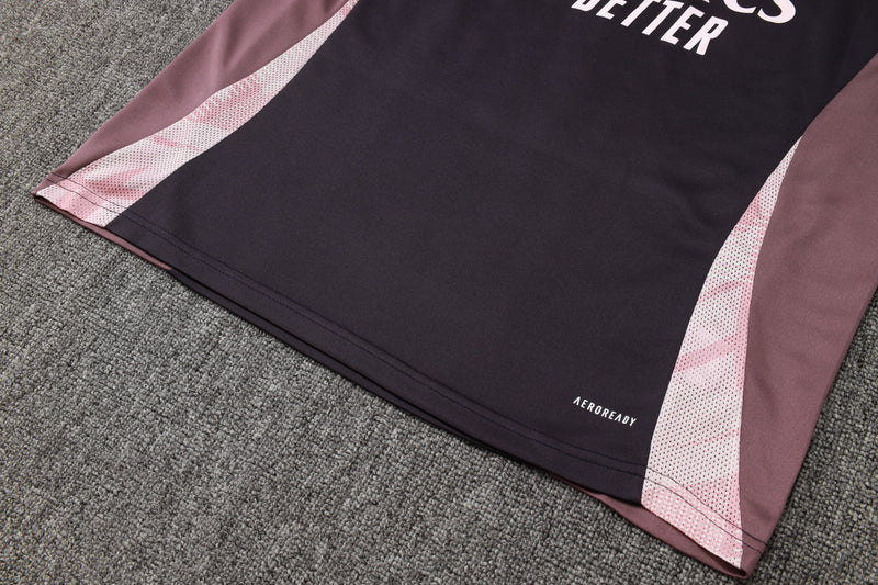 24/25 Conjunto Treino Arsenal - Frio Zíper Curto - Roxo Escuro