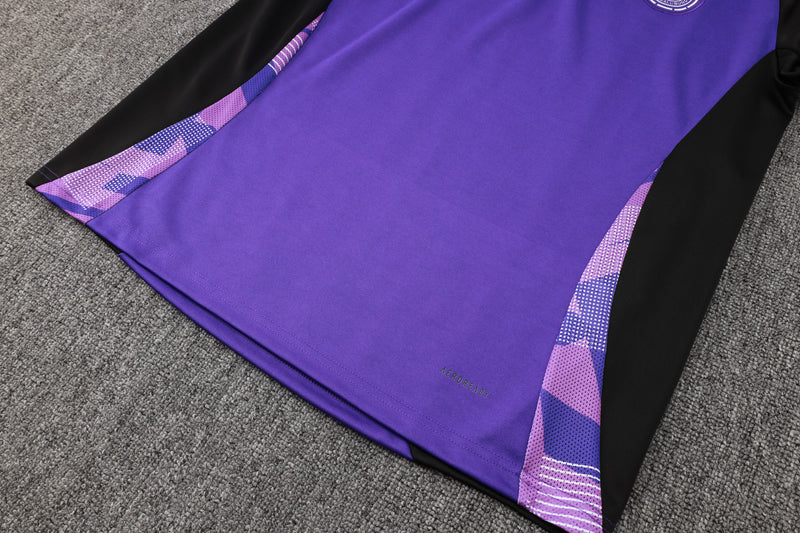24/25 Conjunto Treino Alemanha - Frio Zíper Curto - Roxo Com Preto