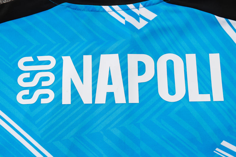 24/25 Conjunto Treino Napoli - Zíper Curto - Azul
