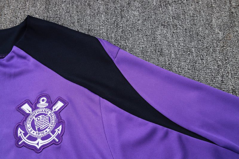 25/26 Conjunto Treino Corinthians- Frio Zíper Curto - Roxo