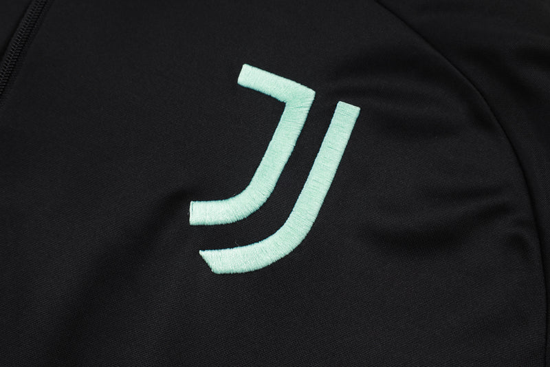 25/26 Conjunto Treino Juventus - Frio Zíper Curto - Preto