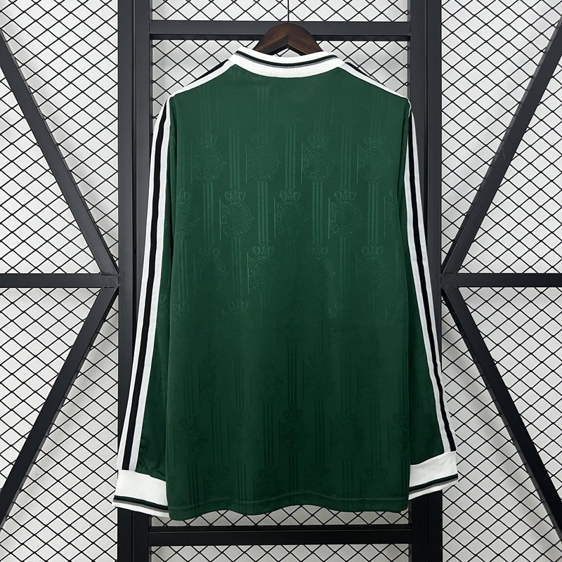 Camisa Retrô Deportivo La Corunã Manga Longa Adidas Verde