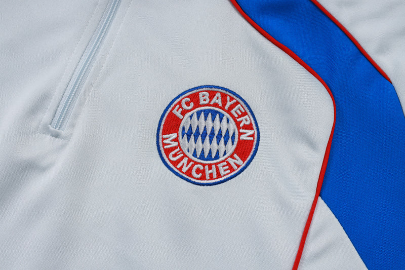 25/26 Conjunto Treino Bayern de Munique - Frio Zíper Curto - Cinza