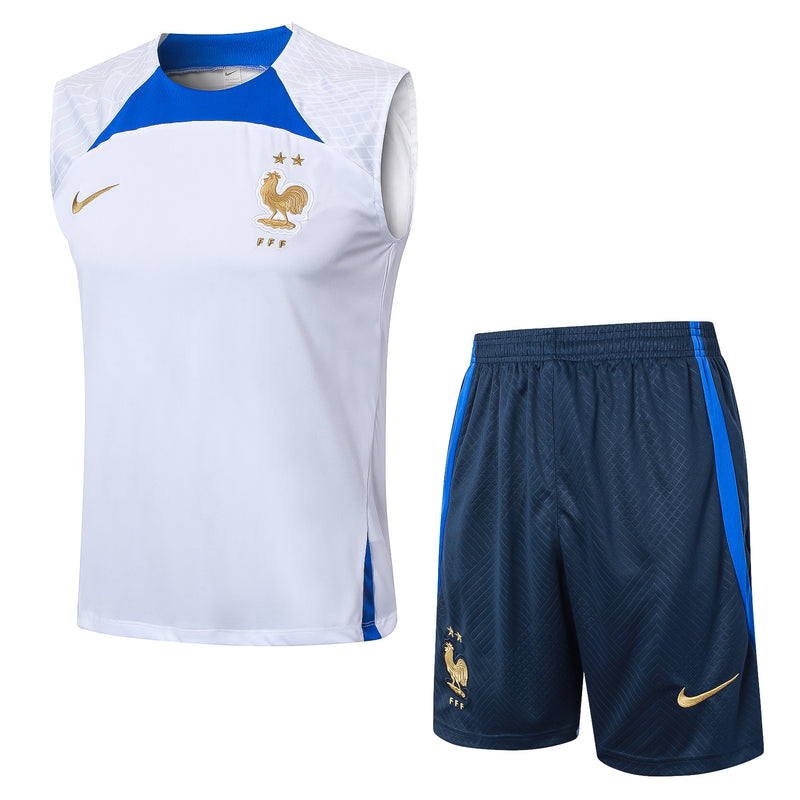 23/24 Conjunto Treino França - Regata - Branco