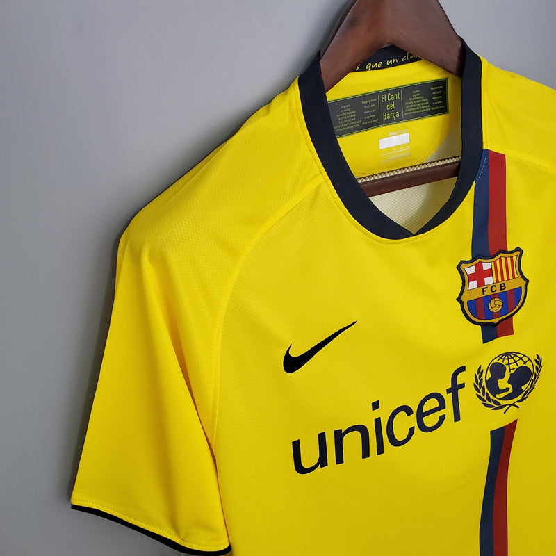 Camisa Retrô Barcelona 2008/2009 II Away - Amarela - Nike