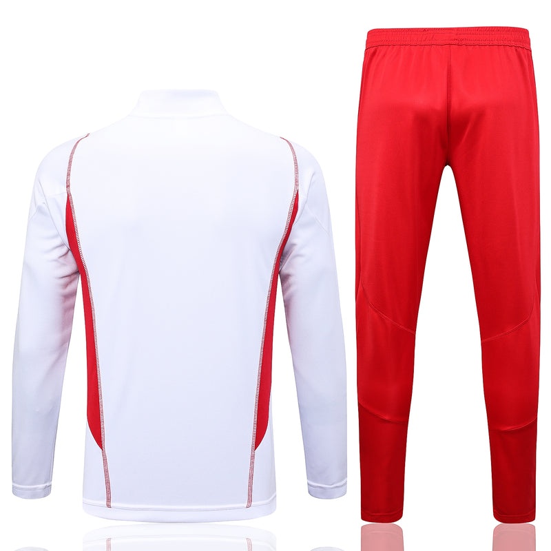 23/24 Conjunto Treino Flamengo - Frio Zíper Curto - Branco
