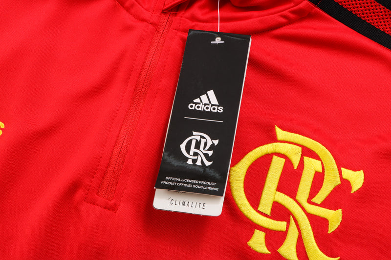22/23 Conjunto Treino Flamengo - Frio Zíper Curto - Vermelho Amarelo