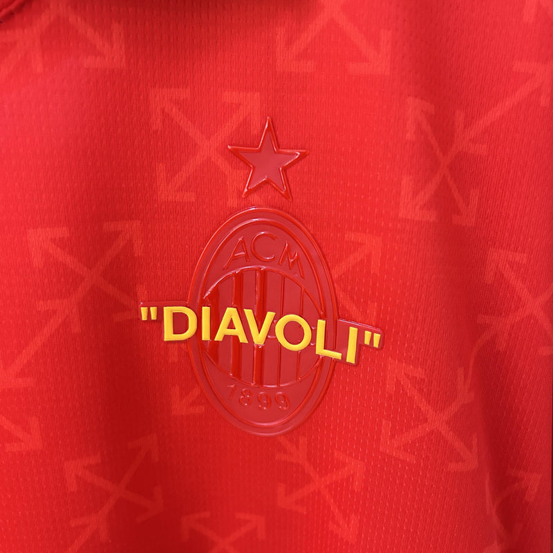 Camisa Milan 2025/26 Puma x Off-White - Vermelha - Torcedor
