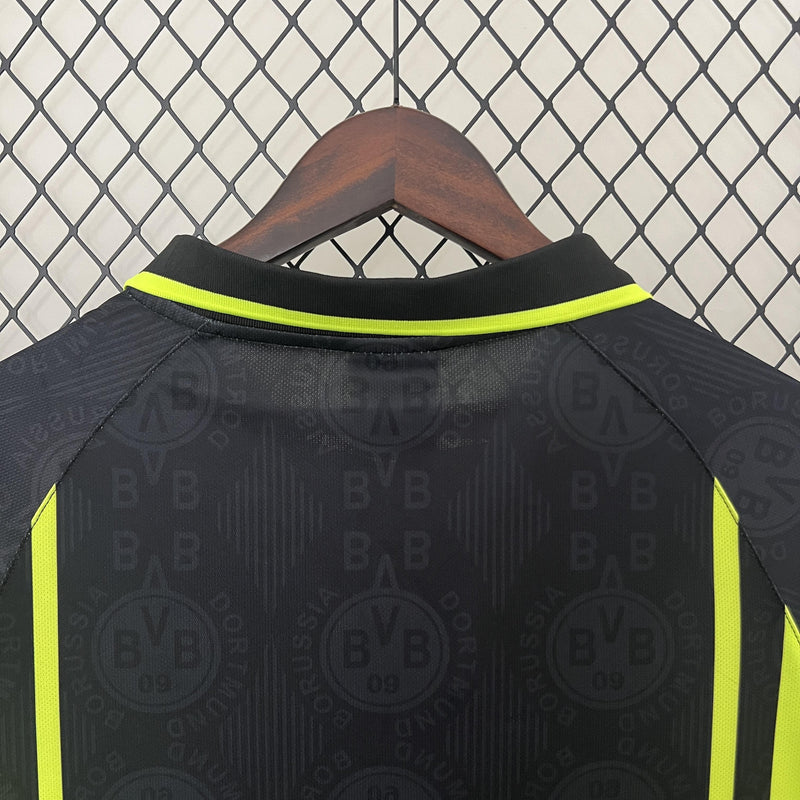 Camisa Retrô Borussia Dortmund 1996/1997 II Away - Preta Verde - Nike