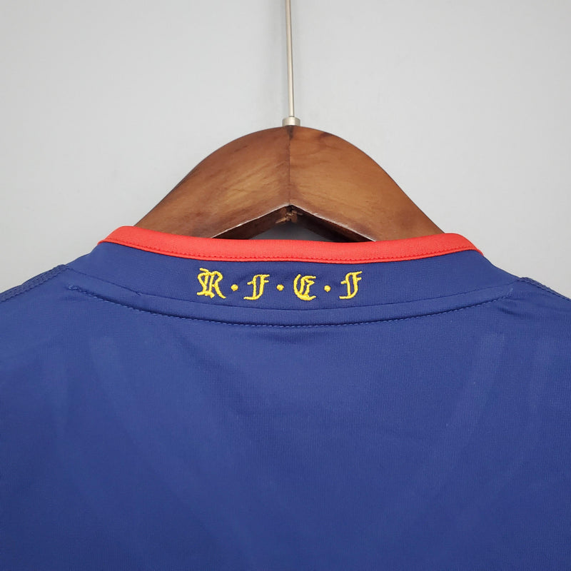 Camisa Retrô Espanha Final Copa 2010 II Away - Azul - Manga Longa Adidas