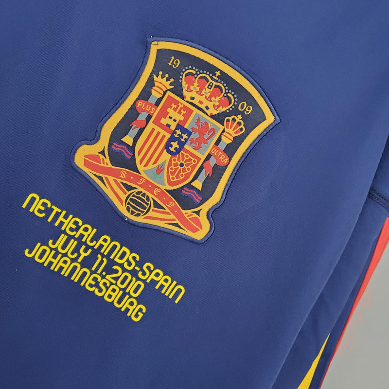 Camisa Retrô Espanha Final Copa 2010 II Away - Azul - Manga Longa Adidas