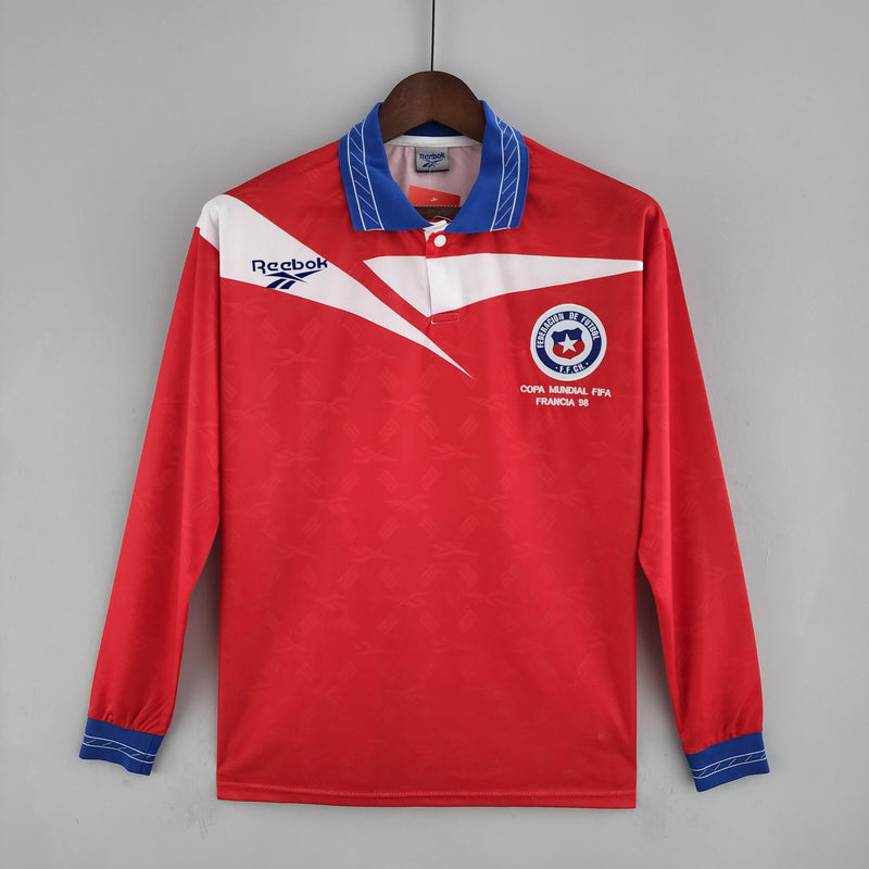 Camisa Retrô Chile 1998 I Home - Manga Longa Reebok