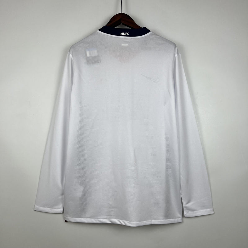 Camisa Retrô Manchester United 2007/2008 II Away - Branca Manga Longa Nike