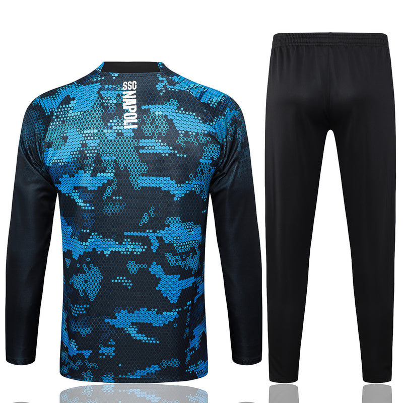 24/25 Conjunto Treino Napoli - Zíper Curto - Preto
