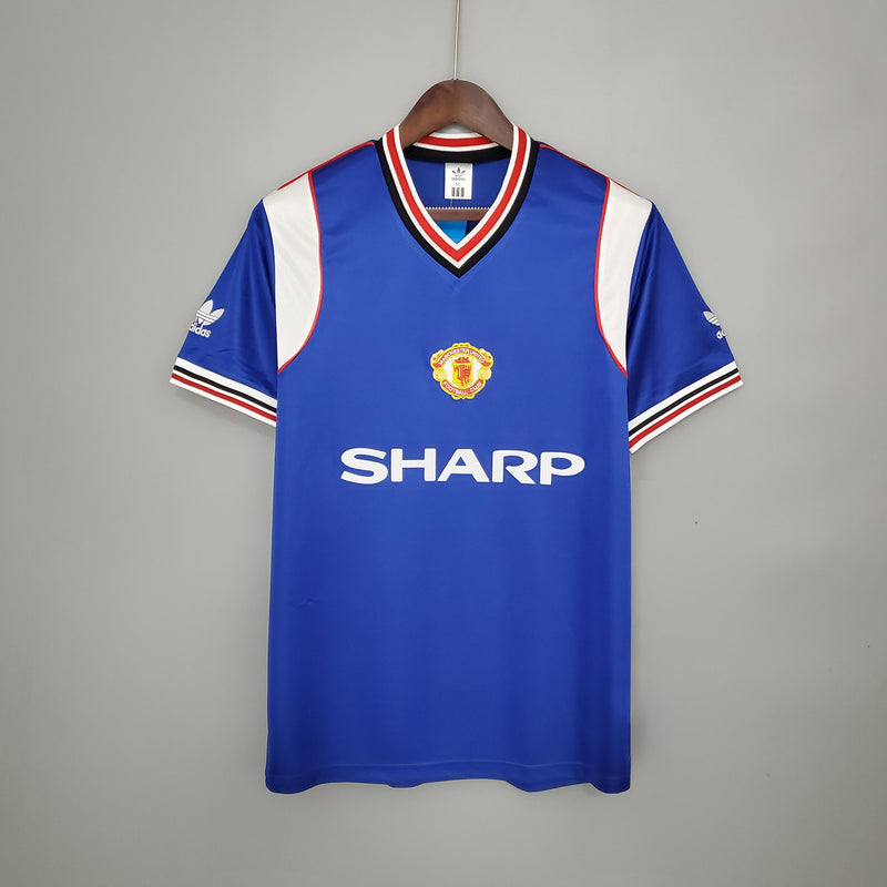 Camisa Retrô Manchester United 1985/1986 II Away - Azul - Adidas